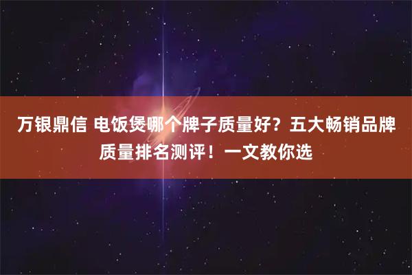 万银鼎信 电饭煲哪个牌子质量好？五大畅销品牌质量排名测评！一文教你选