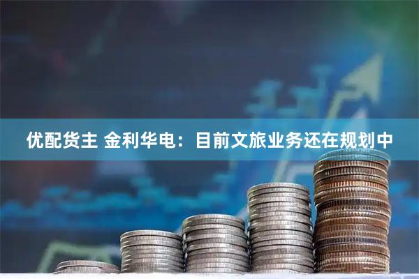优配货主 金利华电：目前文旅业务还在规划中